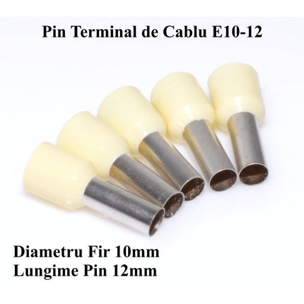 Pin terminali cablu E10-12 crem set
