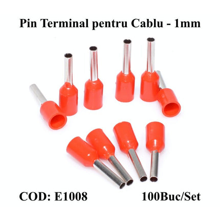 Pin terminali cablu E1008 rosu set