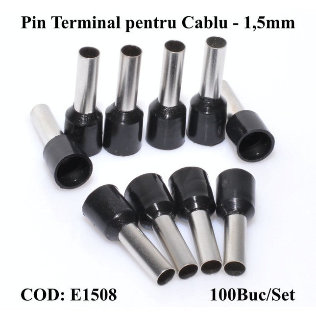 Pin terminali cablu E1508 negru set