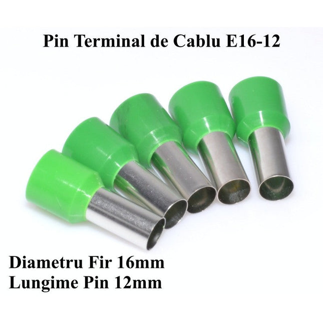 Pin terminali cablu E16-12 verde set
