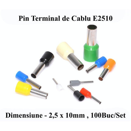 Pin terminali cablu E2510 albastru set