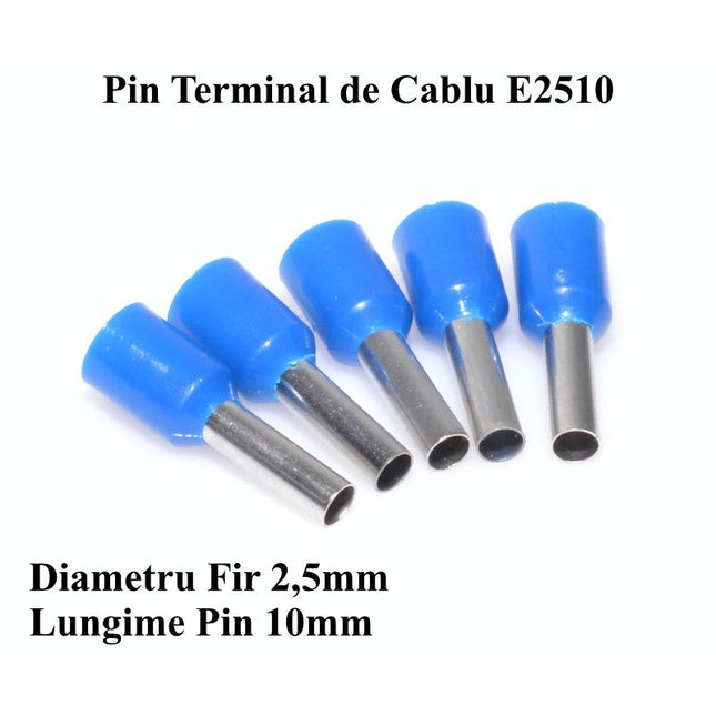 Pin terminali cablu E2510 albastru set