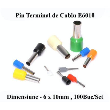Pin terminali cablu E6010 galben set