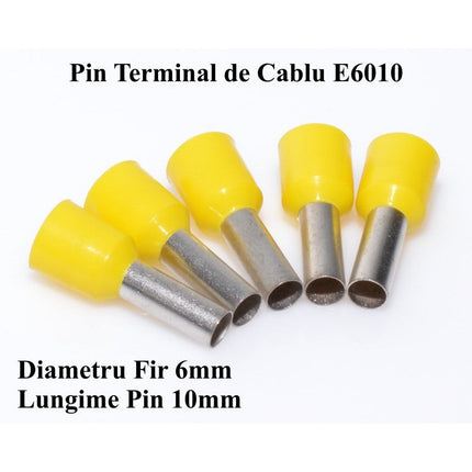 Pin terminali cablu E6010 galben set