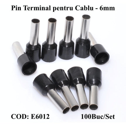 Pin terminali cablu E6012 negru set