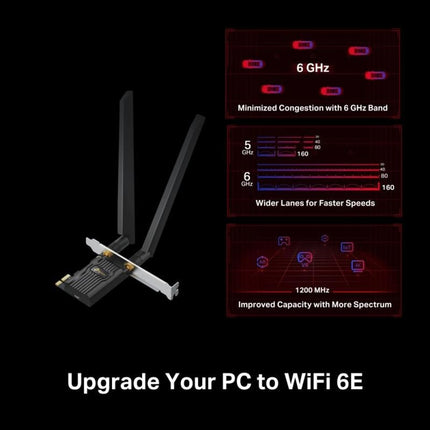 Placa PCIe Wi-Fi 6E TP-Link Archer TXE72E, AX5400 Tri-Band, Bluetooth, 2 antene - imagine 5