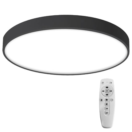 Plafoniera LED Rotunda Neagra 36W cu telecomanda 3000K 4500K 6500K PT, TED