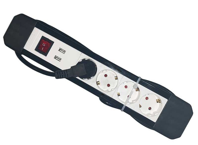 Prelungitor 4cai 3m 3x1.5mm2 cu intr si USB HQ Alien