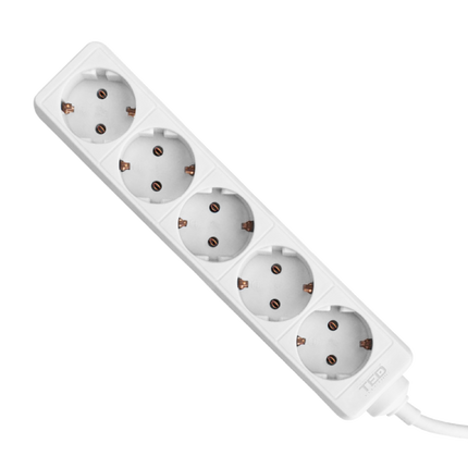 Prelungitor 1.5 metri cu 5 Schuko, Cablu 3x 1.5mm, Culoare Alb, Putere 3680W 16A, TED Electric TED001894