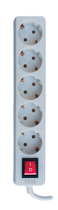 Prelungitor 5 metri cu 5 Schuko, Cablu 3x 1.5mm, Culoare Alb, Putere 3680W 16A, TED Electric TED003850