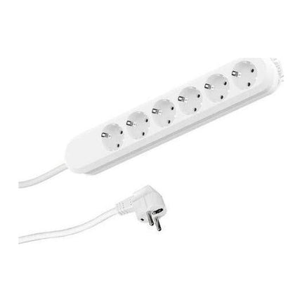Prelungitor Bachmann Smart, 6 prize Schuko cu protectie copii, intrerupator, 3 m, 3600 W, alb