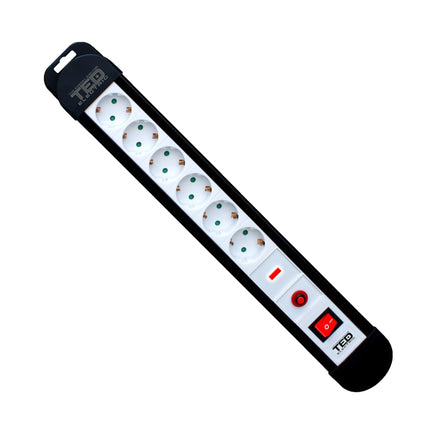 Prelungitor cu Protectie, 1.5 Metri cu 6 Prize Schuko, Cablu 3x 1.5mm, Culoare Negru, Putere 3680W 16A, TED Electric TED000910