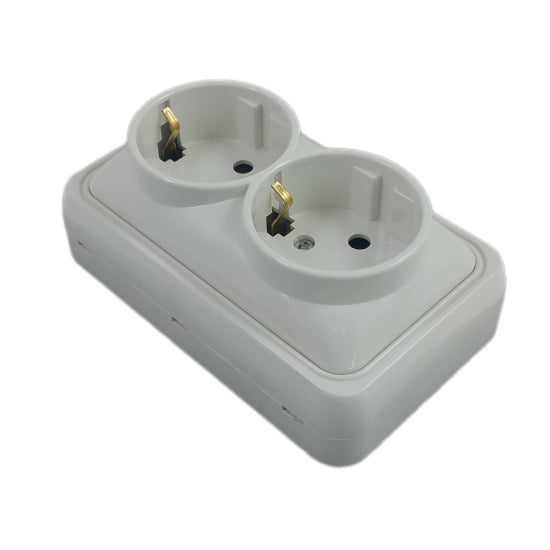 Priza dubla PT schuko Mini SPN1102A