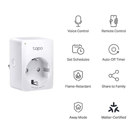 Priza inteligenta Wi-Fi TP-Link Tapo P100M, compatibila Matter, 10 A / 2300 W, programare - imagine 7