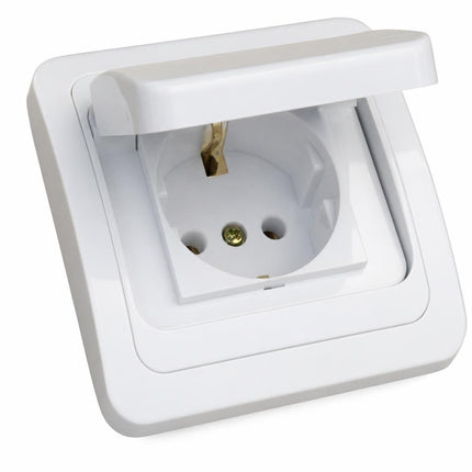 Priza simpla CP, cu capac, IP22 - montaj incastrat