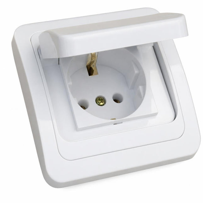 Priza simpla CP, cu capac, IP22 - montaj incastrat