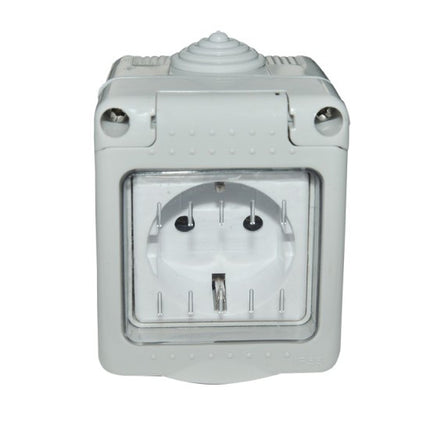 Priza simpla PT schuko antigron cu capac MOD IP55 SPN1301