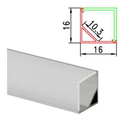 Profil Aluminiu 2m Colt 90 Grade 16x16/10.3mm