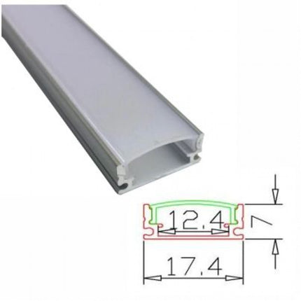 Profil Aluminiu 2m Usor Convex 17.4X7/12.4mm