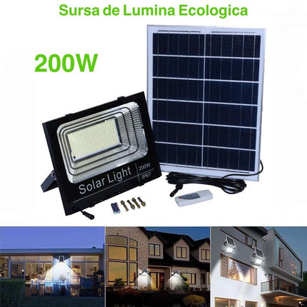 Proiector Solar Panou Independent Telecomanda -