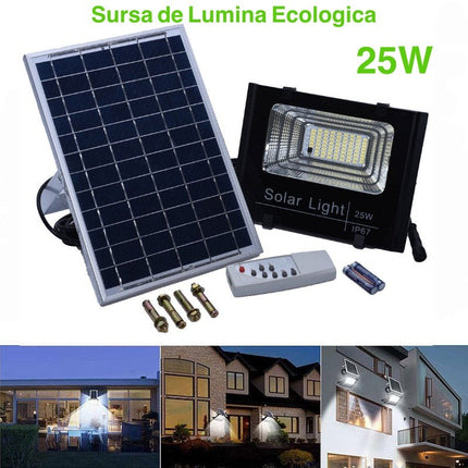 Proiector Solar Panou Independent Telecomanda -