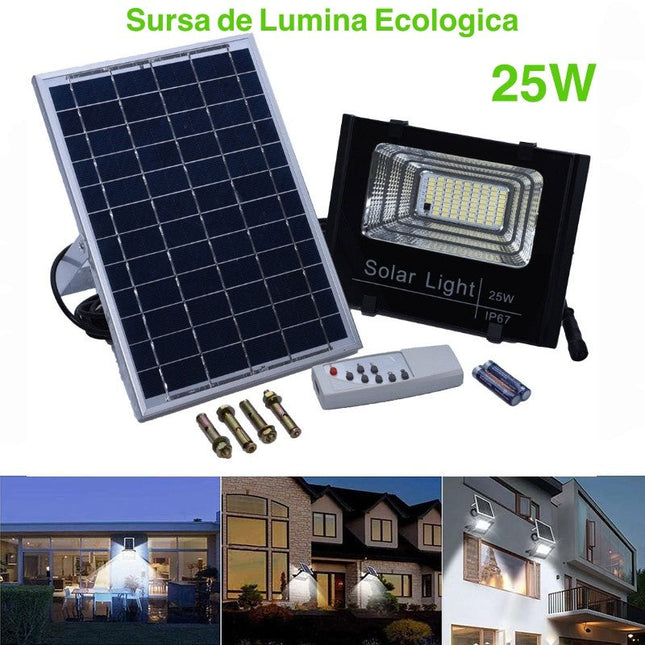 Proiector Solar Panou Independent Telecomanda - - imagine 2