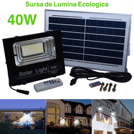Proiector Solar Panou Independent Telecomanda -