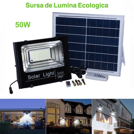 Proiector Solar Panou Independent Telecomanda -