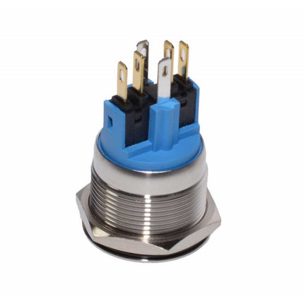 Buton metalic push led verde 22mm 24V