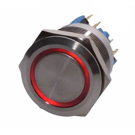 Buton metalic push led rosu 22mm 24V