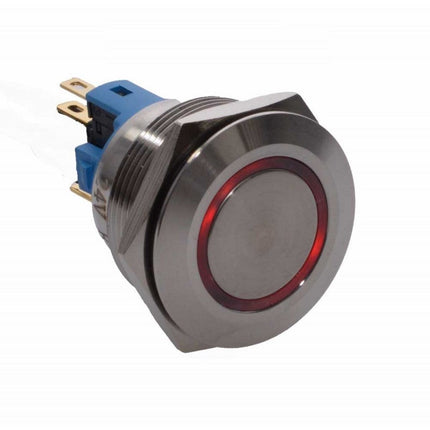 Buton metalic push led rosu 25mm 24V