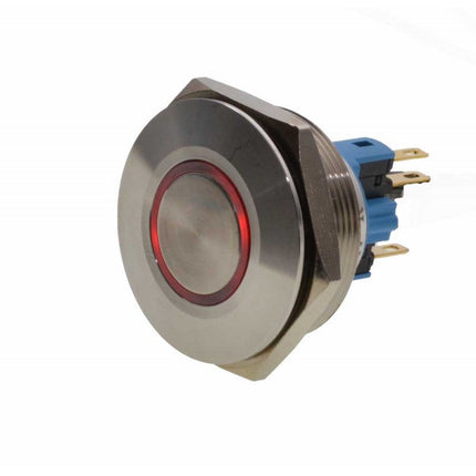 Buton metalic push led rosu 30mm 24V