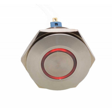 Buton metalic push led rosu 30mm 24V