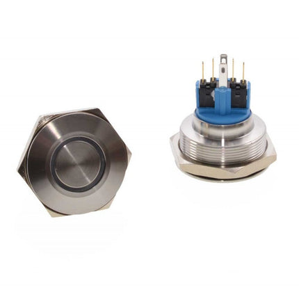 Buton metalic push led rosu 30mm 24V