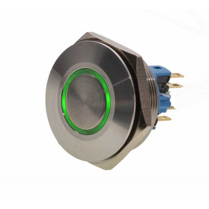Buton metalic push led verde 30mm 24V