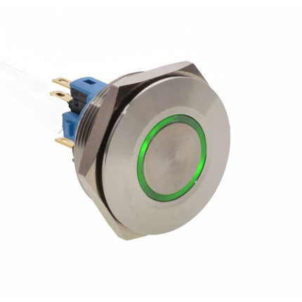 Buton metalic push led verde 30mm 24V