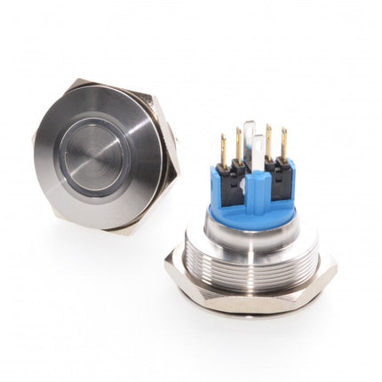 Buton metalic push led verde 30mm 24V