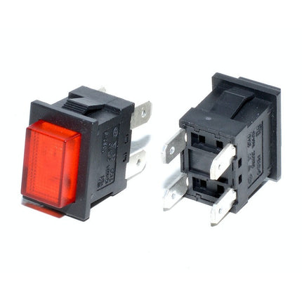 Buton intrerupator dreptunghi rosu pentru protectie
