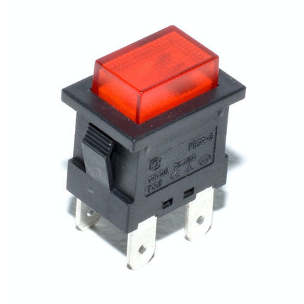 Buton intrerupator dreptunghi rosu pentru protectie