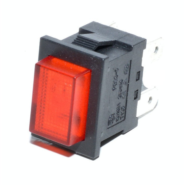 Buton intrerupator dreptunghi rosu pentru protectie