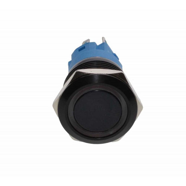 Buton push revenire negru led rosu 19mm 12v - Aparataj electric