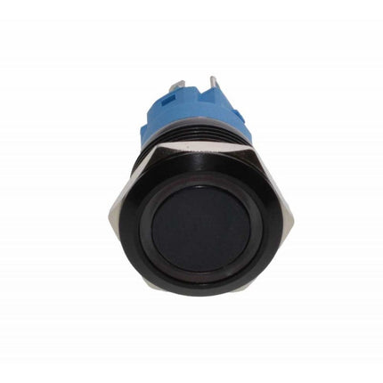 Buton push retinere negru led alb 19mm 12v