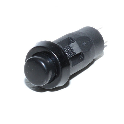 Buton push revenire negru 12x32mm