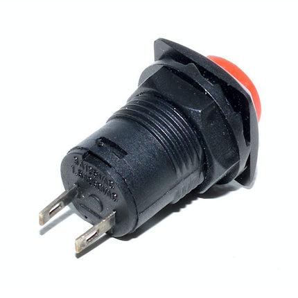 Buton intrerupator patrat push retinere rosu