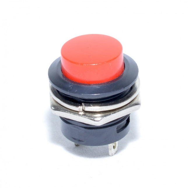 Buton push apasare rosu fara retinere 14X24mm