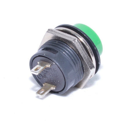 Buton push apasare verde fara retinere 14X24mm