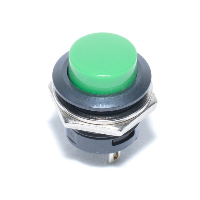 Buton push apasare verde fara retinere 14X24mm