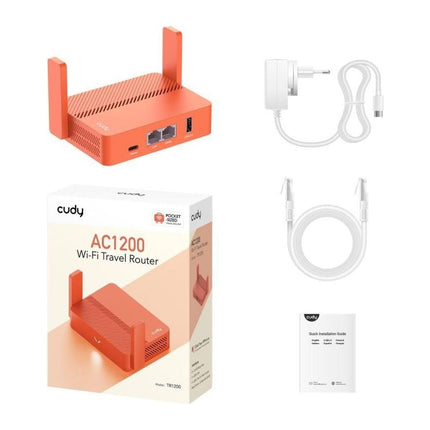 Router portabil Cudy TR1200, AC1200 Gigabit Dual-Band, USB, VPN, 4 antene - imagine 4