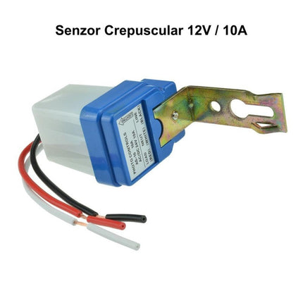 Senzor crepuscular 12V, alb/albastru 12V