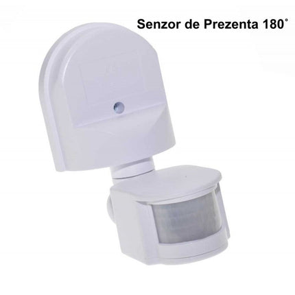 Senzor miscare 180˚ alb pentru instalatii
